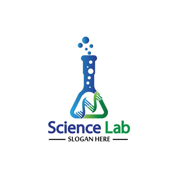 Laboratoriumbuis Logo Template Design Vector Embleem Design Concept Creatief Symbool — Stockvector