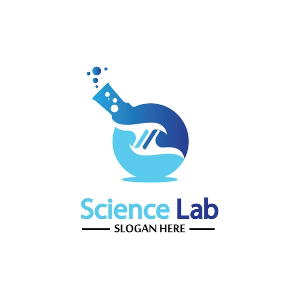 Εργαστήριο Logo Laboratory Tube Λογότυπο Πρότυπο Σχεδιασμός Διάνυσμα Emblem Σχεδιασμός — Διανυσματικό Αρχείο