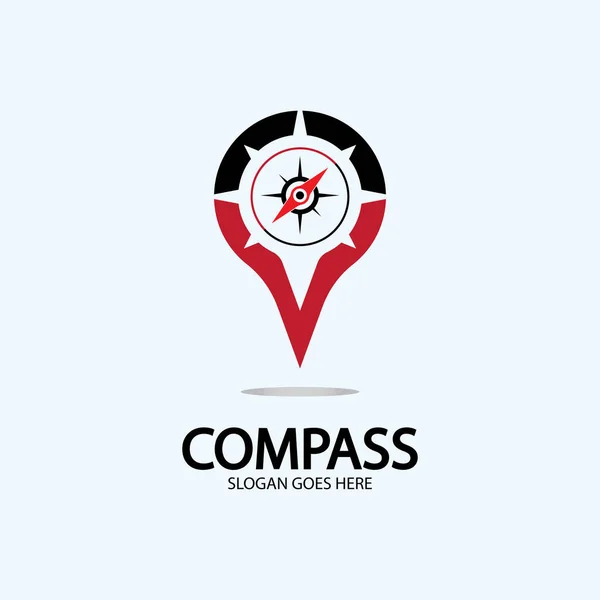 Geolocation Point Compass Logo Illustration Design Concept Vector — Stock Vector