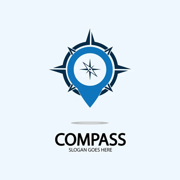 Geolocation Point Compass Logo Illustration Design Concept Vector — Stock Vector