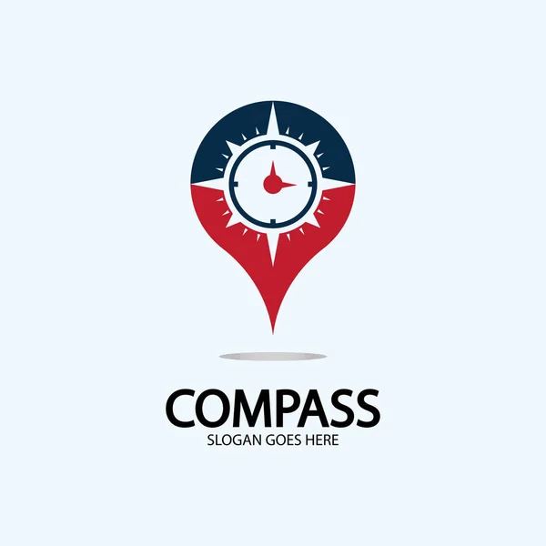 Geolocation Point Compass Logo Illustration Design Concept Vector — Stock Vector