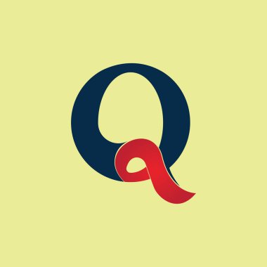 Q harfi logo tasarım şablonu elementleri