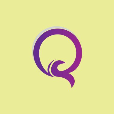 Q harfi logo tasarım şablonu elementleri