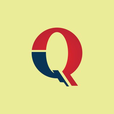 Q harfi logo tasarım şablonu elementleri