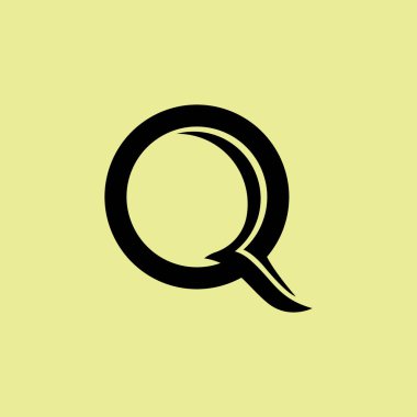 Q harfi logo tasarım şablonu elementleri