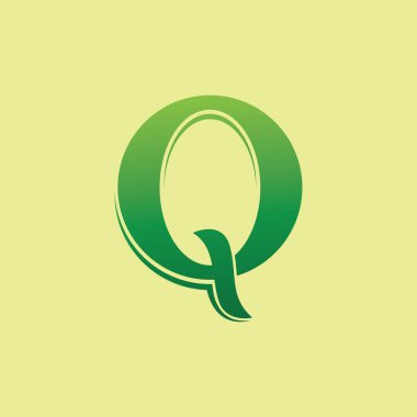 Q harfi logo tasarım şablonu elementleri