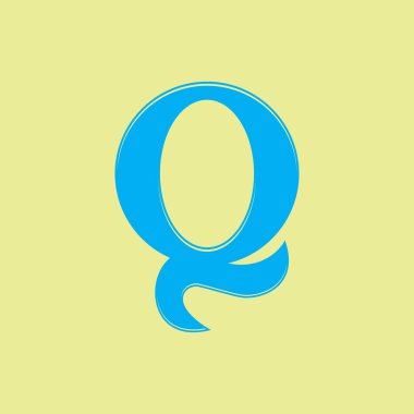 Q harfi logo tasarım şablonu elementleri