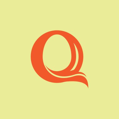 Q harfi logo tasarım şablonu elementleri