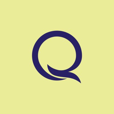 Q harfi logo tasarım şablonu elementleri