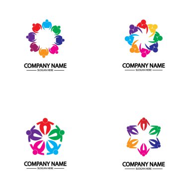 Topluluk, ağ ve sosyal simge tasarım şablonu