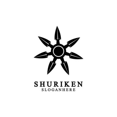 Ninja shuriken siyah katı simge modern tasarım, beyaz arka planda izole. Grafik tasarım şablonu için düz stil. Logo, web, UI, mobil uygulama için uygun. vektör illüstrasyonu