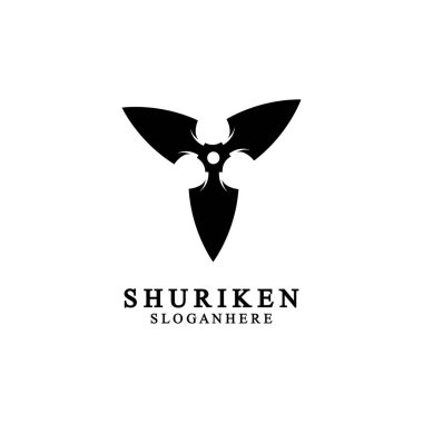 Ninja shuriken siyah katı simge modern tasarım, beyaz arka planda izole. Grafik tasarım şablonu için düz stil. Logo, web, UI, mobil uygulama için uygun. vektör illüstrasyonu