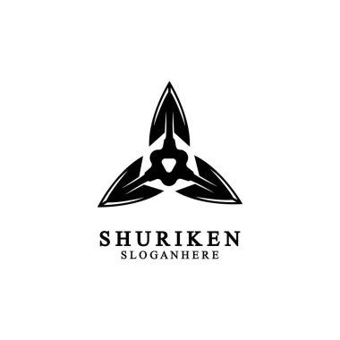 Ninja shuriken siyah katı simge modern tasarım, beyaz arka planda izole. Grafik tasarım şablonu için düz stil. Logo, web, UI, mobil uygulama için uygun. vektör illüstrasyonu