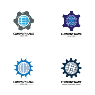 Küresel Mühendis Dünya Logo Tasarımı Şablonu