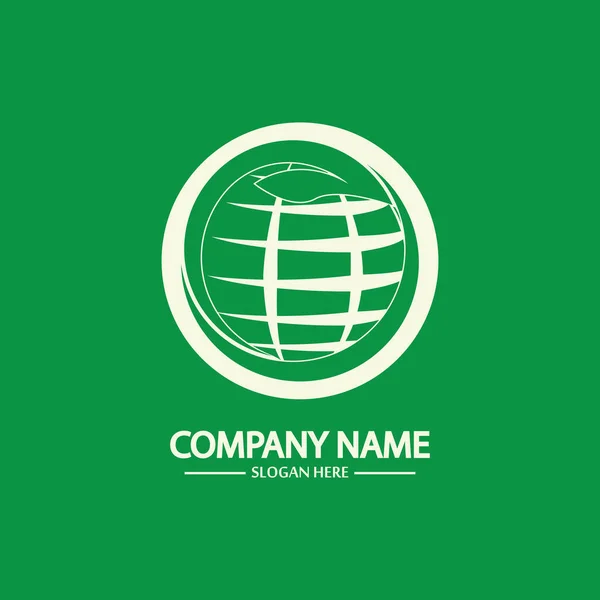 Eco World Nature Global Logo Design Template Światowa Ikona Globu — Wektor stockowy