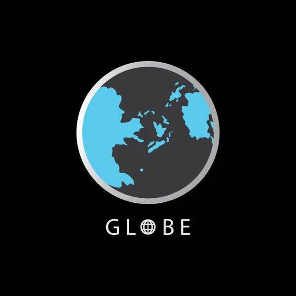 Mappa Globo Rotondo Immagine Vettoriale Logo Terra Globi Terra Vettoriale — Vettoriale Stock