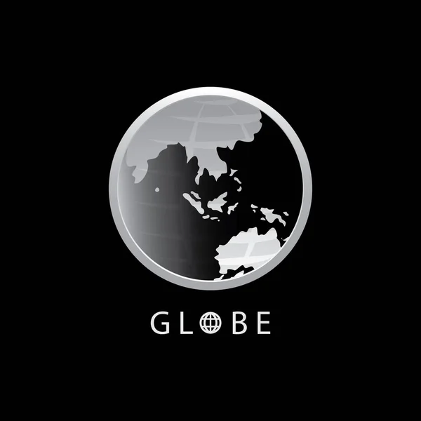 Globus Karte Rund Erde Logo Vektorbild Vektor Erdkugeln Isoliert Auf — Stockvektor