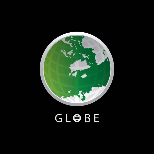 Globe Map Earth Logo Vector Image Διανυσματικές Σφαίρες Απομονωμένες Μαύρο — Διανυσματικό Αρχείο