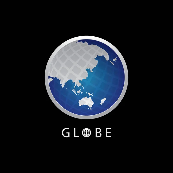 Globus Karte Rund Erde Logo Vektorbild Vektor Erdkugeln Isoliert Auf — Stockvektor