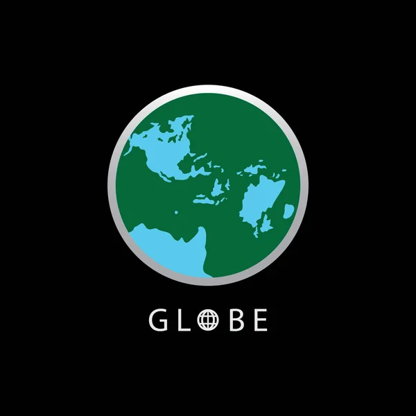 Globe Map Earth Logo Vector Image Διανυσματικές Σφαίρες Απομονωμένες Μαύρο — Διανυσματικό Αρχείο