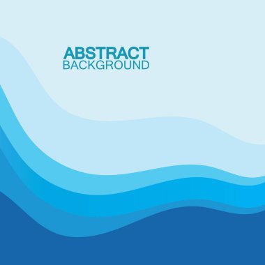 Mavi dalga vektörü soyut arkaplan düz tasarım stok çizimi