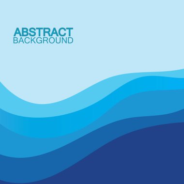 Mavi dalga vektörü soyut arkaplan düz tasarım stok çizimi