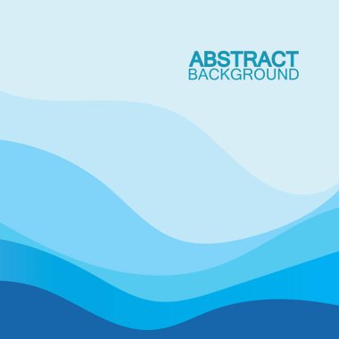 Mavi dalga vektörü soyut arkaplan düz tasarım stok çizimi