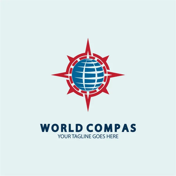 Дизайн Логотипа World Compass Концепция Мирового Логотипа Концепция Логотипа Компаса — стоковый вектор