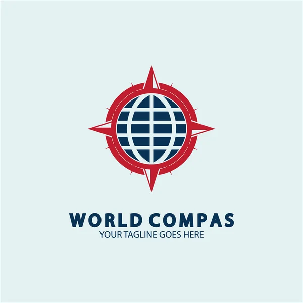 Conception Logo World Compass Concept Logo Mondial Concept Logo Boussole — Image vectorielle