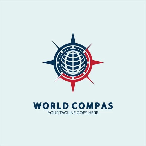 Дизайн Логотипа World Compass Концепция Мирового Логотипа Концепция Логотипа Компаса — стоковый вектор