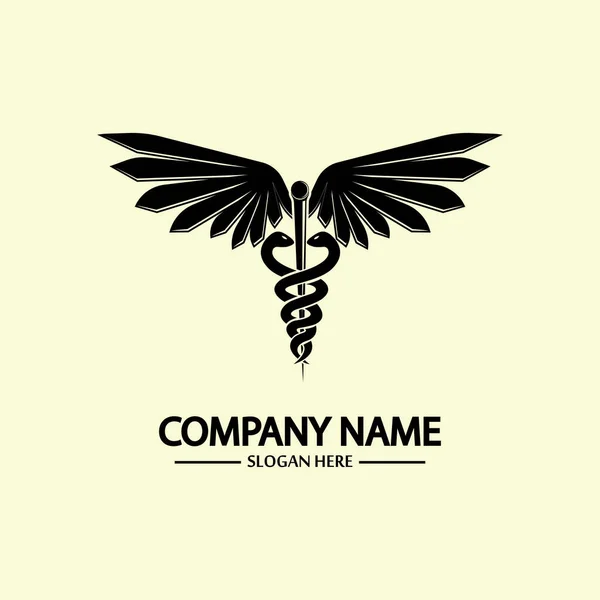 Caduceus Caduceus Logo Icon Medical Healthcare Conceptual Vector Illustrations — Stock Vector