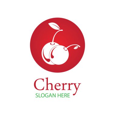 Kiraz logosu tasarım şablonu. vektör illüstrasyonu.