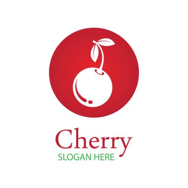 Kiraz logosu tasarım şablonu. vektör illüstrasyonu.