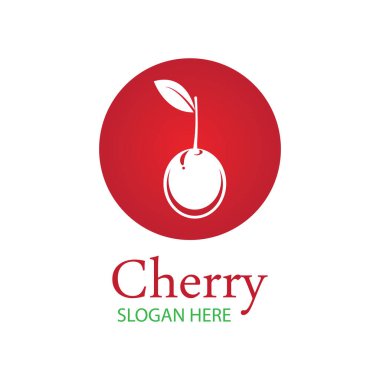 Kiraz logosu tasarım şablonu. vektör illüstrasyonu.