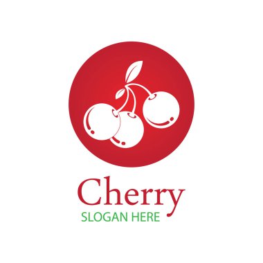 Kiraz logosu tasarım şablonu. vektör illüstrasyonu.