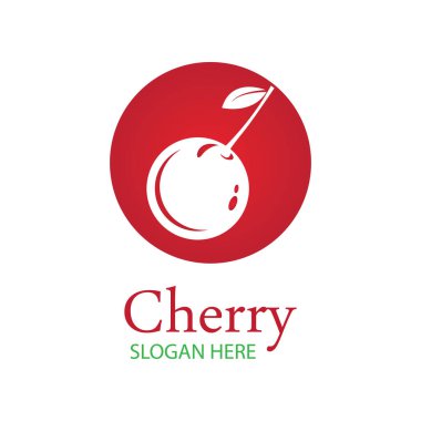 Kiraz logosu tasarım şablonu. vektör illüstrasyonu.