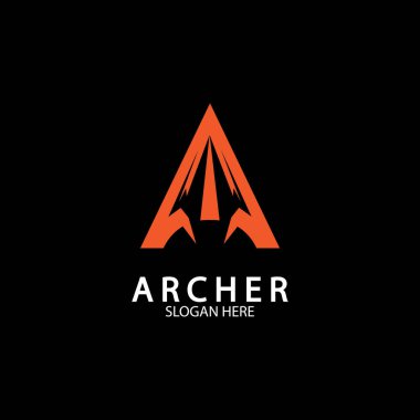 Soyut harf A ve Arrow baş logo tasarımı vektör çizimi