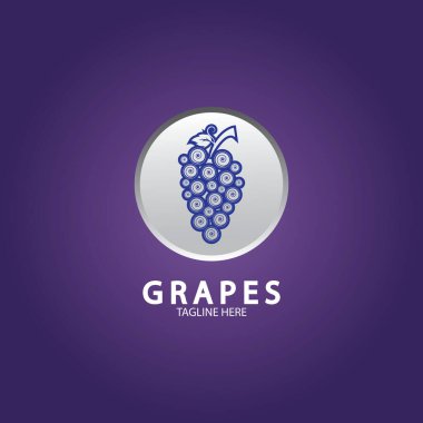 Üzüm logo şablonu vektör illüstrasyon tasarımı