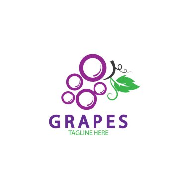 Üzüm logo şablonu vektör illüstrasyon tasarımı