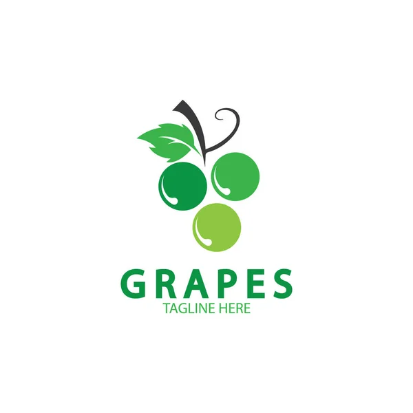 Grapes Logo Modello Icona Vettoriale Illustrazione Design — Vettoriale Stock