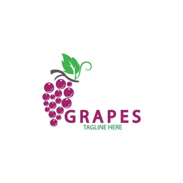 Grapes Logo Modello Icona Vettoriale Illustrazione Design — Vettoriale Stock