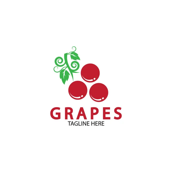 Grapes Logo Modello Icona Vettoriale Illustrazione Design — Vettoriale Stock