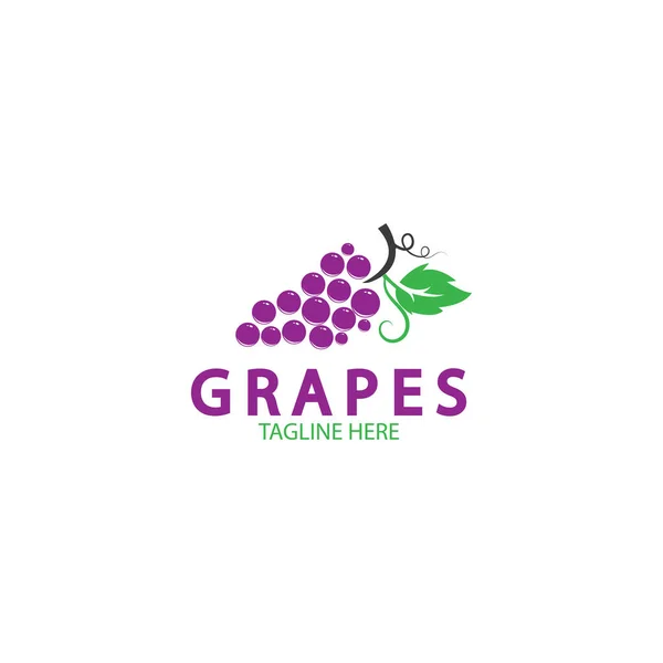 Grapes Logo Modello Icona Vettoriale Illustrazione Design — Vettoriale Stock