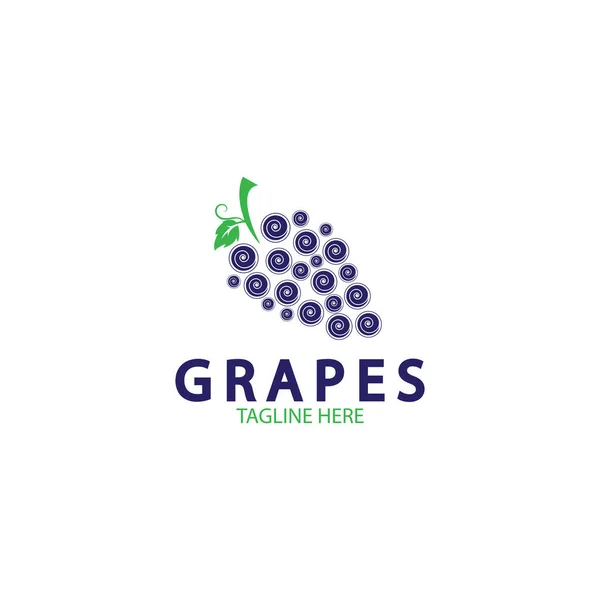 Grapes Logo Modello Icona Vettoriale Illustrazione Design — Vettoriale Stock