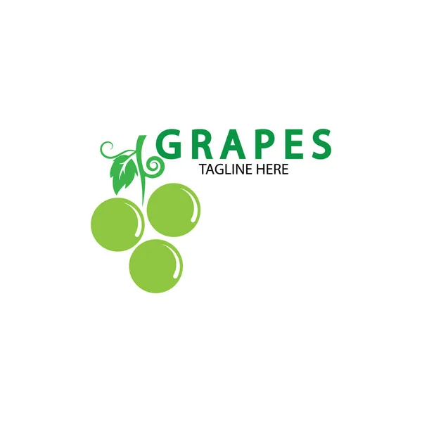 Grapes Logo Modello Icona Vettoriale Illustrazione Design — Vettoriale Stock