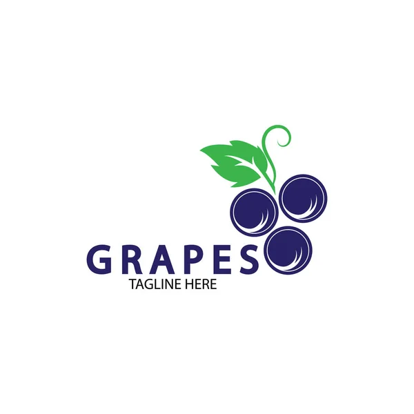 Grapes Logo Modello Icona Vettoriale Illustrazione Design — Vettoriale Stock