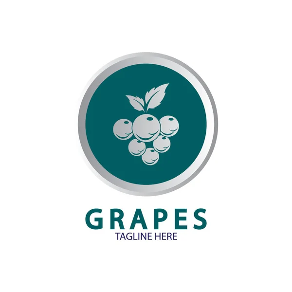 ブドウベクトルロゴアイコン分離 オーガニックワインのブランディングテンプレート Nature Grapes Logotype — ストックベクタ