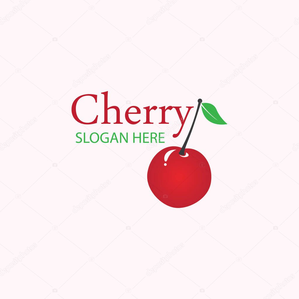 Cherry logo design template. vector illustration.