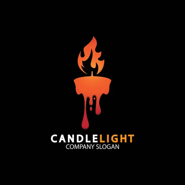 Kerzenlicht Symbol Logo Design Vektor Vorlage — Stockvektor