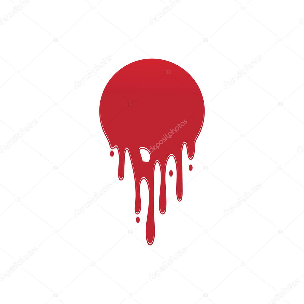Dripping paint icon logo. Current liquid. Paint flows. Melted circle logo. Current paint  stains. Current inks.
